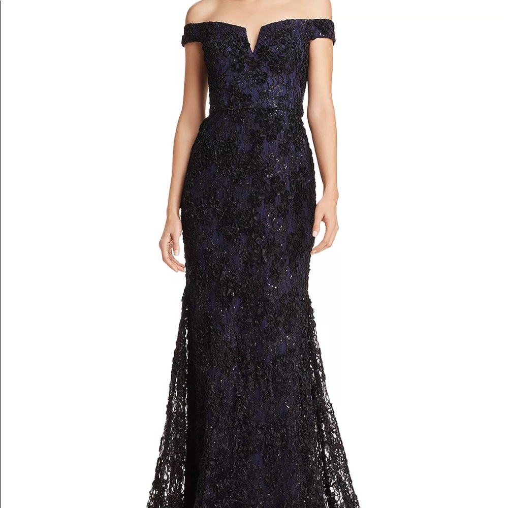 Beautiful ✨ Off-the-Shoulder Embellished Lace Gown - 100% Exclusive